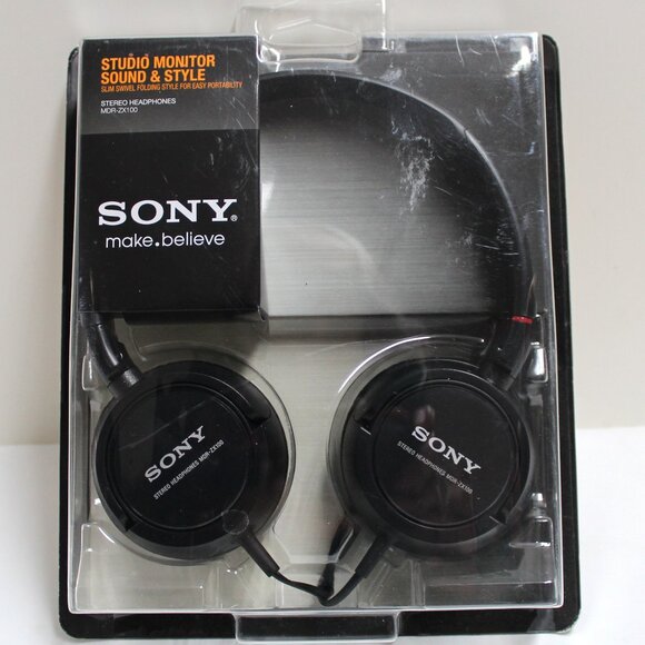 Sony MDR-ZX100 Studio Monitor Sound & Style Wired Cushion Black Headphones - Picture 1 of 7